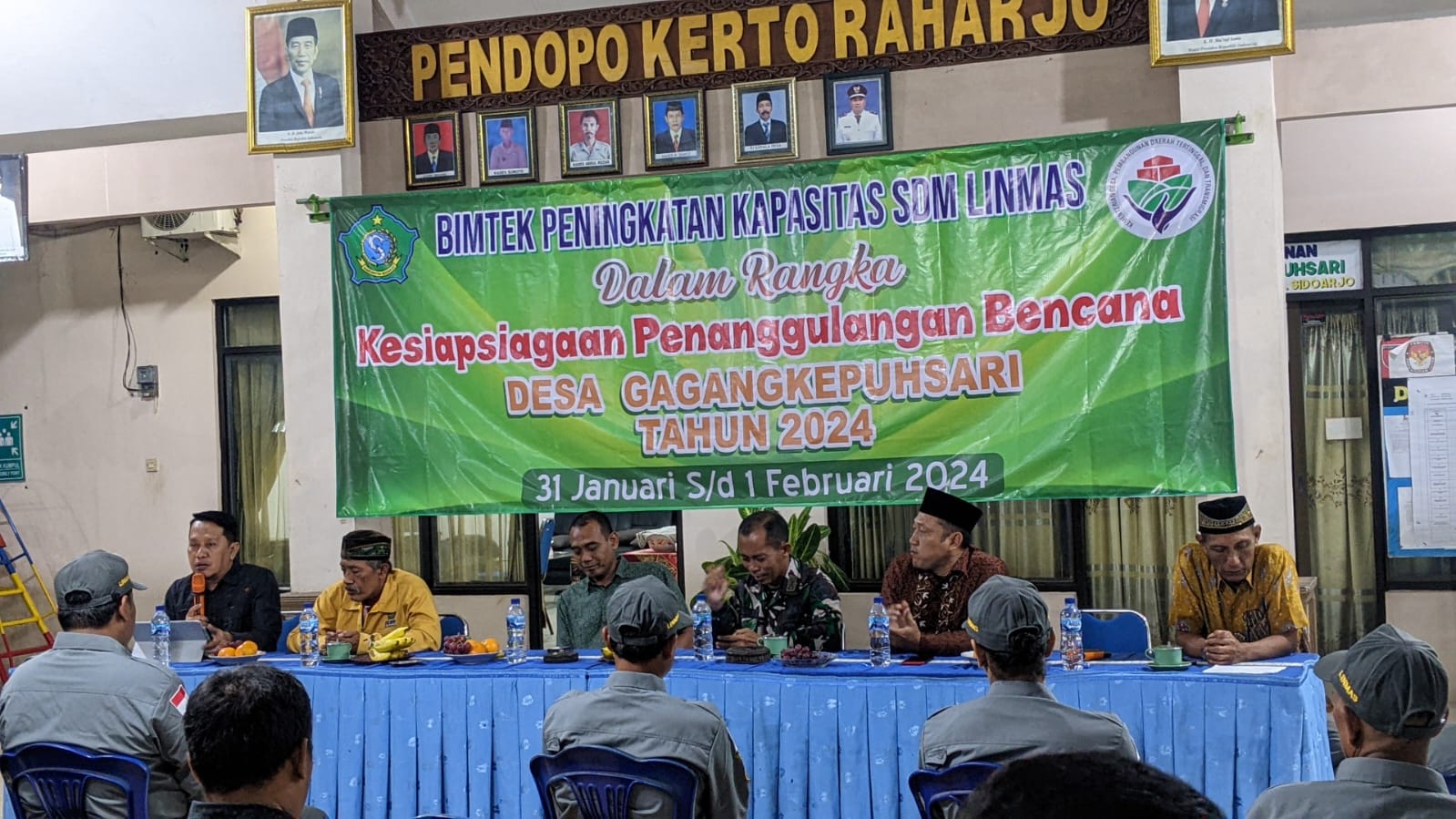 Bimtek peningkatan SDM Linmas dalam rangka Kesiapsiagaan Penanggulangan Bencana di Desa Gagangkepuhsari Kecamatan Balongbendo