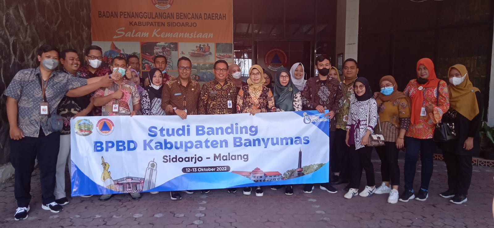 Kunjungan studi banding dari BPBD Kabupaten Banyumas, Jawa Tengah ke BPBD Kabupaten Sidoarjo