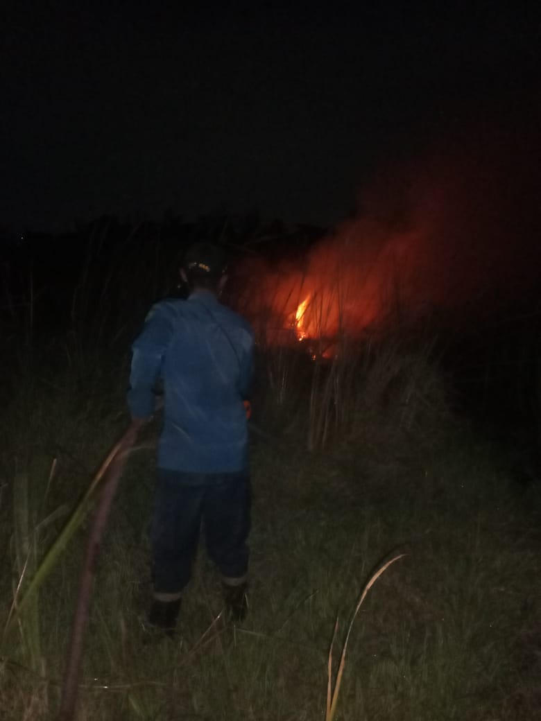 Kebakaran Lahan Kosong di Desa Balonggabus Kecamatan Candi
